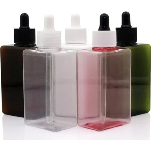 Empty 150ml Plastic Dropper Bottle Square Cosmetic Shampoo Shower Gel Vials Pipette Refillable Essential Oil Dropper Bottle