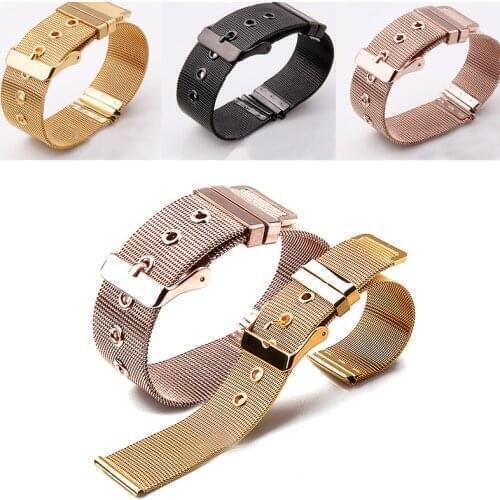Stainless Steel Magnetic Milanese Loop Band Ultra-Thin Metal Strap Milan Pin Buckle Steel Strap Replacement Wristband