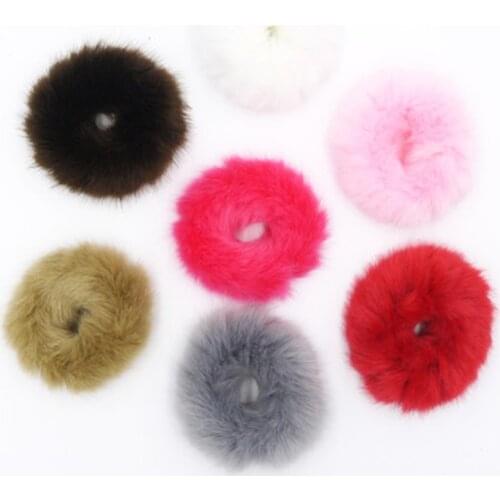 Fashion Trendy Elastic Cute Hair Bands Rope Faux Fur Soft Headwear Hairy Hair Accessories Gift For Women Girls Children
