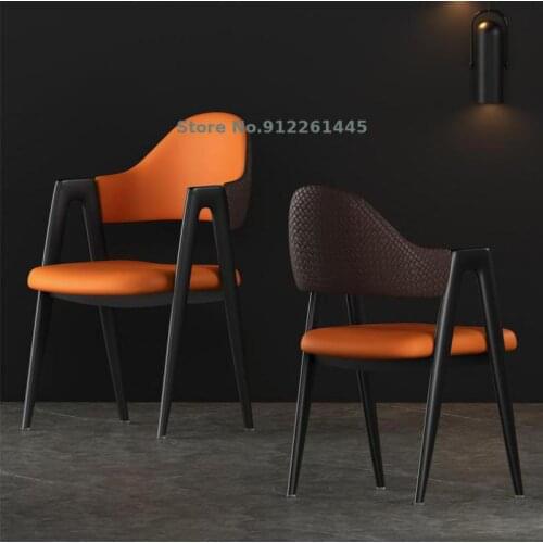 Light Luxury Dining Chair Home Nordic Backrest Chair Coffee Milk Tea Shop Leisure Table And Chair Fashion Creative Soft Bag Chai