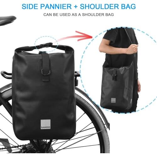 SAHOO Multifunctional Cycling Rear Seat Trunk Bag Large Capacity Outdoor Sport Pouch Rack Panniers Shoulder Handbag MTB Bike Bag