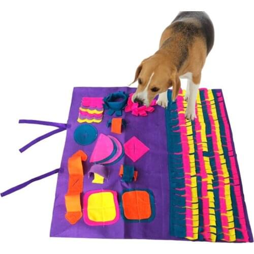 Pet Dog Snuffle Mat Pet Sniffing Training Blanket Detachable Fleece Pads Dog Mat Relieve Stress Nosework Puzzle Toy Pet Nose Pad