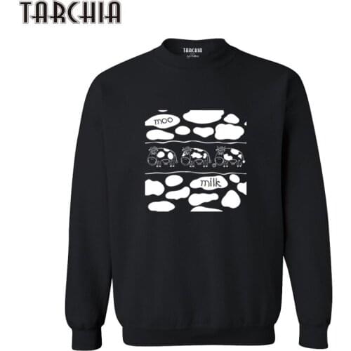 TARCHIA 2021 Printed Slim Fit Milk Moo Fashion New Mens Hoodies Pullovers Hoody Plus Size Autumn Brand Casual Sweatshirt