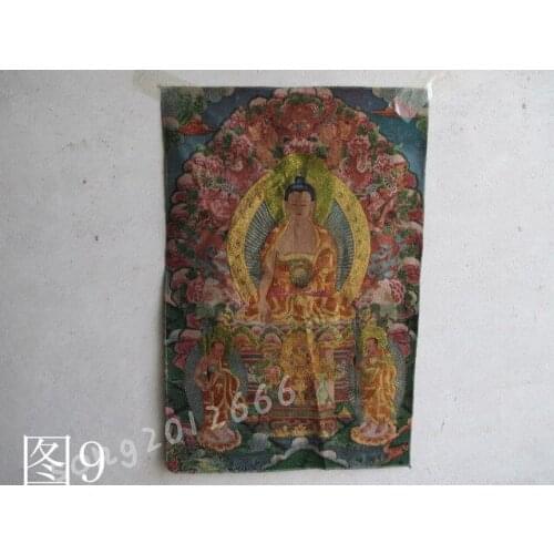 Tibet, silk embroidery thangka guanyin bodhisattva / 9