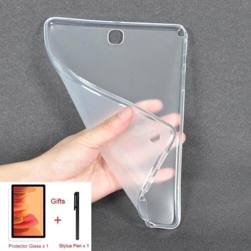 TPU Case For Samsung Galaxy Tab A 9.7inch SM-T550 T555 Transparent ShockProof Tablet Soft Back Cover Protective Shell+Glass Pen