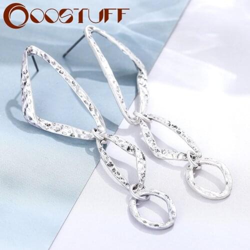 Vintage Hollow Twisted Drop Earrings Costume Jewelry for Women Hanging Pendientes Suspension Accessories Long Gothic oorbellen