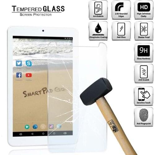 Tablet Tempered Glass Screen Protector Cover for Mediacom SmartPad Go Silver 7.0" HD Eye Protection Tempered Film