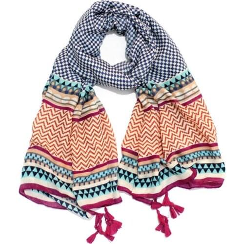 Women Geometry Pattern Tassel Scarf Quality Scarf Shawls Wraps Hijabs 10pcs/Lot