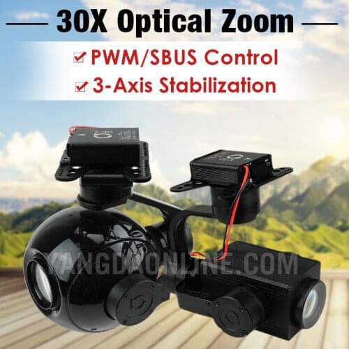 Drone Zoom Camera 30X and UAV Drone Gimbal for DIY Multi Rotor Aerial Industrial Inspection Surveying Search Rescue