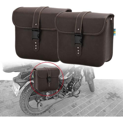 DERI 1Pair Motorcycle Saddle Bags Side Luggage Storage Tool Pouch PU Leather Fit Touring alforjas para moto sacoche moto