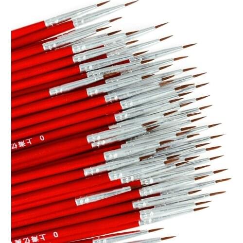 10pcs/Set Thin Art Supplies Hand Painted Acrylic Hook Line Pen Paint Painting Brush Drawing