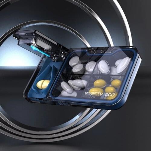 2 In 1 Portable Medicine Pill Holder Tablet Cutter Splitter Pill Case Mini Useful Travel Pill Case Storage Container Dispenser