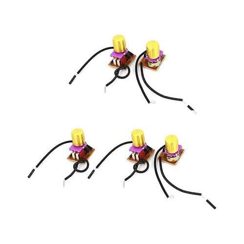 220V 1-3A Adjustable Lamp Light Control Dimmable Dimmer Switch Gold Tone 5pcs