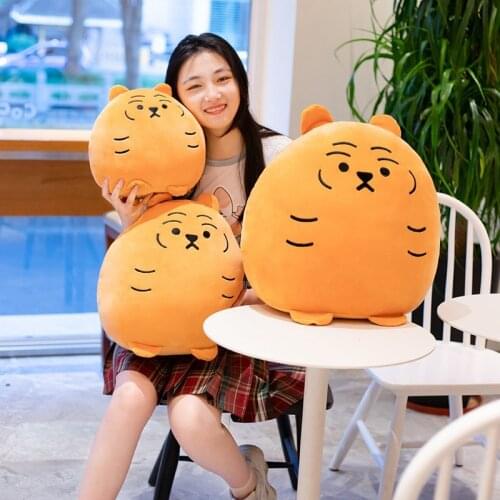 30cm-50cm Kawaii Animal Chubby Yellow Tiger Plush Toys Cartoon Stuffed Soft Pillow Back Sofa Cushion for Girls Kids Home Decor