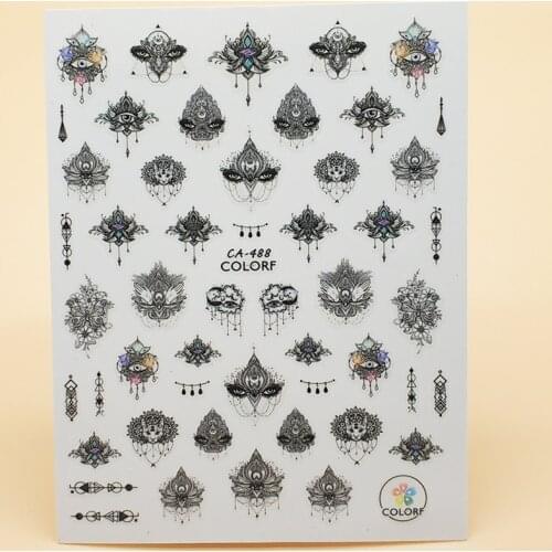 3D Nail Sticker Girl Manicure Decals Decoration Stickers for Nails Mandala Crystal Geometry Design Nail Art Sticker Accessories