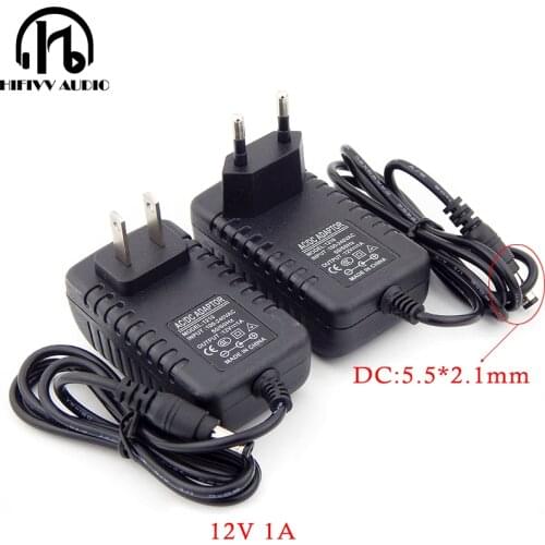 AC 100-240V DC 12V 1A 1000MA Adapter Power Supply for audio dac router TV box 12V Volt charger of EU USA standard
