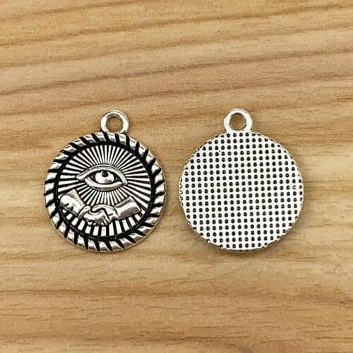 20 Pieces Egyptian Eye of Horus Silver Color Charms Pendants Beads for Necklace Bracelet Jewelry Making Accessories 18mm