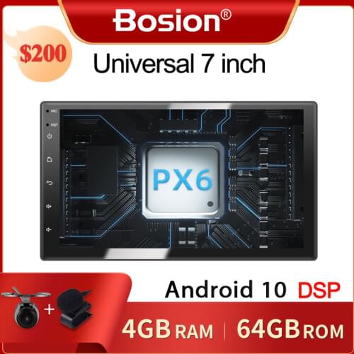 7" Android 10.0 2 DIN Autoradio GPS Navigation Bluetooth Car Stereo Player 1024*600 Touch Screen with USB WIFI USB SD PX6 4G 64G