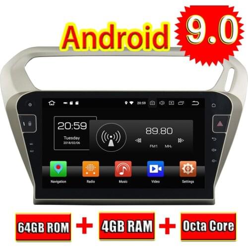 TOPNAVI Octa Core Android 9.0 Car GPS Navigation For Peugeot 301 2013 2014 2015 2016 Car Multimedia Radio Stereo NO DVD 2 Din