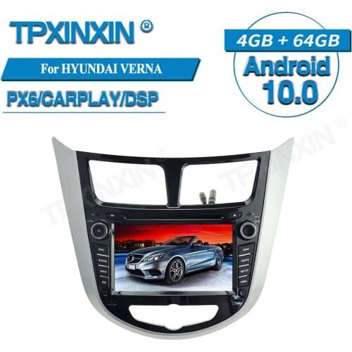 PX6 4+64GB For HYUNDAI VERNA Android 10 Car Multimedia Player GPS Navigation Audio Stereo Screen Head Unit Tape Recorder Navi