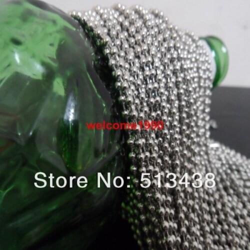 Free DHL! 100 meters in bulk Thin 2mm Stainless Steel beads chain.fit pendant jewelry finding.DIY necklace bracelet wholesale