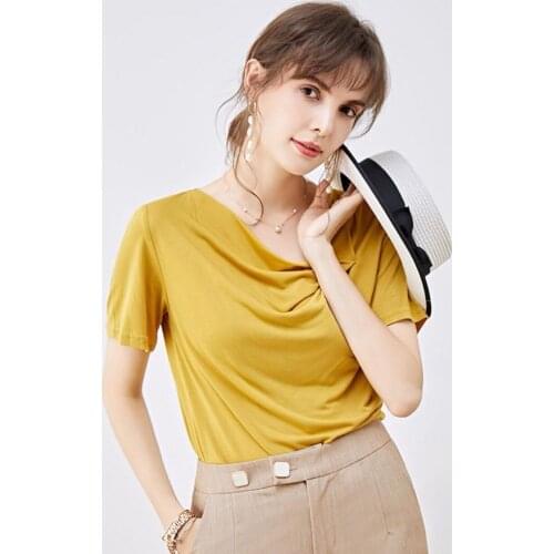 Brand Korean style women fashion skew collar Knitted Modal Cotton Tops shirts plus size elegant vintage blouse 5XL 6XL 7XL