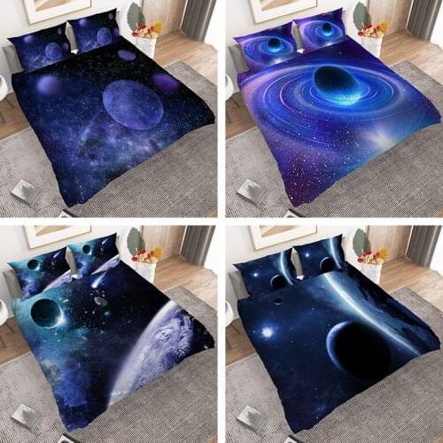 Home Textiles 3D Universe Starry Sky Digital Printing Duvet Cover Bedding Set Queen Full 2/3 Piece Quilt Cover With Pillowcase