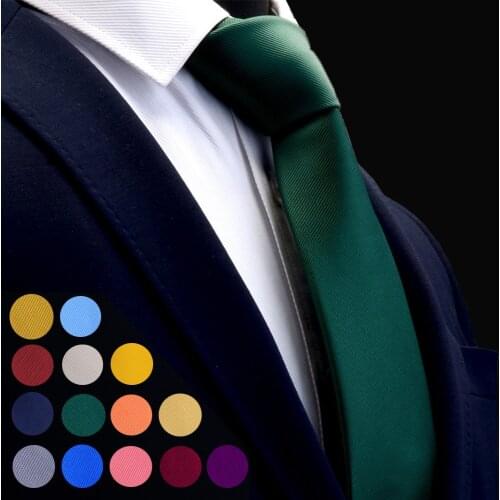 GUSLESON Quality Jacquard Woven Silk Solid Tie for Men 8cm Classic Plain Necktie Red Navy Gold Yellow Ties for Wedding Business