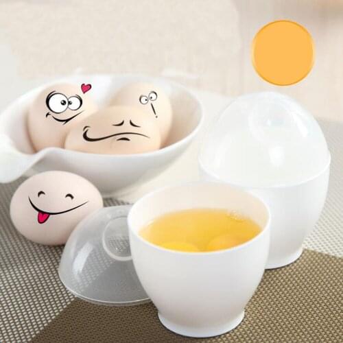 Hot 2PC White High Quality Plastic Silicone Boiled Egg Microwave Egg Cooking Cup Egg Tool Kitchen Tools Cute For Kitchen 100gA