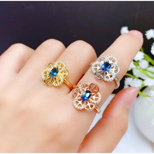 Best Gift Natural Real Natural Topaz Ring Wedding Engagement Topaz Ring Fine Jewelry Wholesale 925 sliver Ring