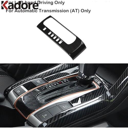 For Honda Civic 2016 2017 2018 Sedan Matte Carbon Fiber Car Inner Gear Panel Cover Decorative Frame Trim Interior Accessories