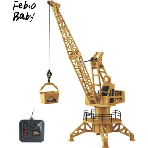 Strong Remote Control Truck Plastic Collection Engineering Crane Toy for Tower Crane Kids Gift