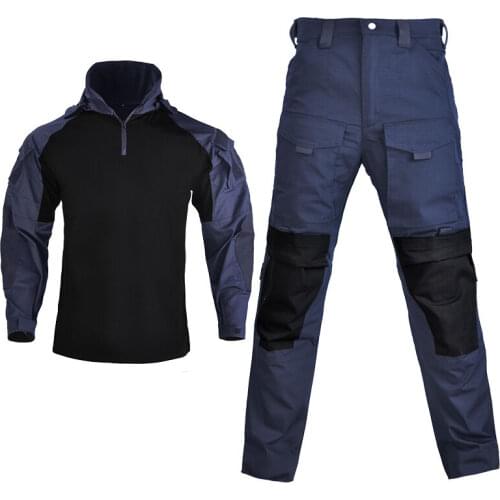 HAN WILDTactical Combat Men Shirt Long Sleeve Military Clothing Soldiers Army Hooded Solid Shirt Pant Ripstop Dropshipping