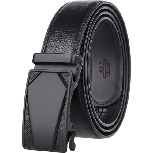 2019 New Luxury Man Belt Automatic Buckle Genuine Leather Black Belts For Men Designer Male Belts Waist Strap 3.5cm