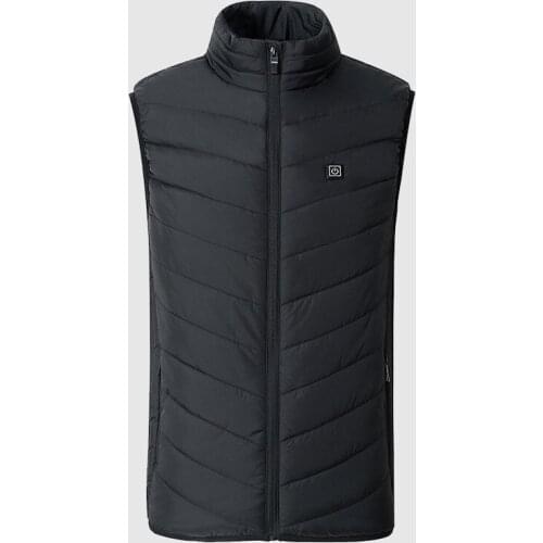 Mens Winter Smart Self-heating Vest Cotton-padded Solid Color Sleeveless Vest USB Charging plus Velvet Jacket