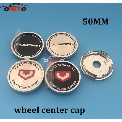 4pcs/set 50mm Car Wheel Center Hub Cap Car Rim Emblem Badge cover Fit for Vossen logo Auto Wheel Center cap auto accessories