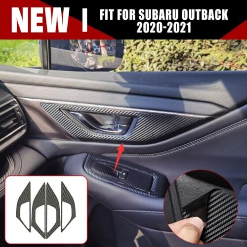 Interior Door Handle Cover Trim Sticker Carbon Fiber For Subaru Outback 20-2021