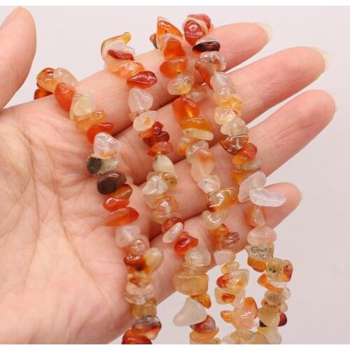 Natural Semi-precious Stones Red Agate Pendant Gravel Beads for Jewelry Making DIY Necklace Bracelet Earrings Accessories
