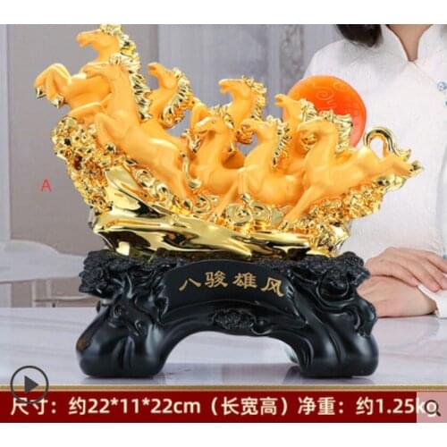 New resin eight horses crafts lucky company office decoration
