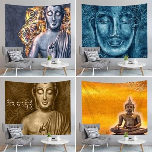 New Buddha Statue Meditation Different Sizes Tapestry Wall Hanging Mandala Walls Cloth Psychedelic Tablecloth Boho Home Decor