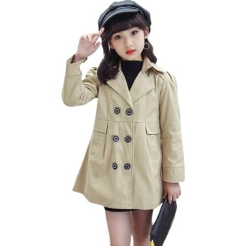 Autumn Winter Kids Girls Windbreaker Trench Coats Double Breasted Jackets For Girls Clothing Tops Outerwear Kids Clothes Jackets
