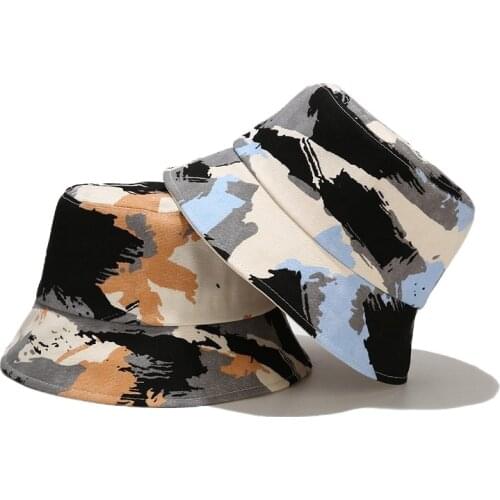 Bucket-Hats Women Men Retro Print Sunscreen Fisherman Cat Cotton Fashion Design Panama Hat 2021 Spring Summer New