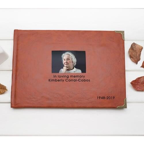 Personalized Photo Funeral Guest Book,Remembrance Guestbook,In Loving Memory Book,Custom Condolence Guest Book