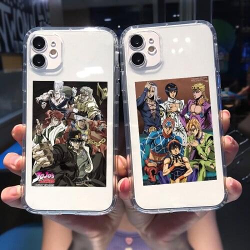 JoJos Bizarre Adventure Anime Shockproof Phone Case For iPhone 12 11 Pro XR X XS MAX SE 20 7 8 6 Plus Clear Soft TPU Cover Coque