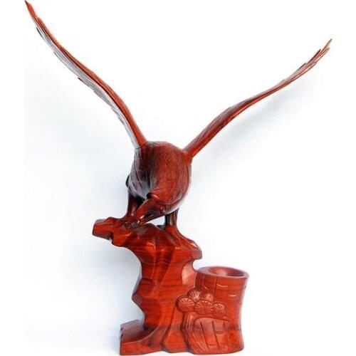 Solid wood crafts Mahogany Wood Carved Eagle 50cm pen A great hawk spreads its wings Home Furnishing feng shui ornaments