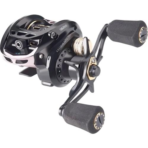 Fishing Baitcasting Reel 6.5:1 Gear Ratio Reel 6+1BB Magnetic Brake System Fishing Reel Carretilha Pesca Left/Right Fishing Coil