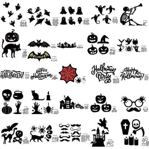 Happy Hallloween spider pumpkin haunted house metal cutting mold scrapbook embossing paper card photo album craft paper 2021 new