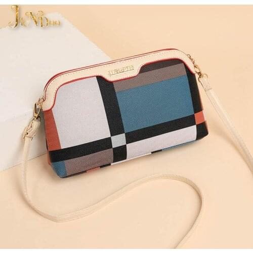 Retro Plaid Design Crossbody Bag Fashion Stitching Shoulder Messenger Purse For Women Fashion PU Leather Mini Handbag Female