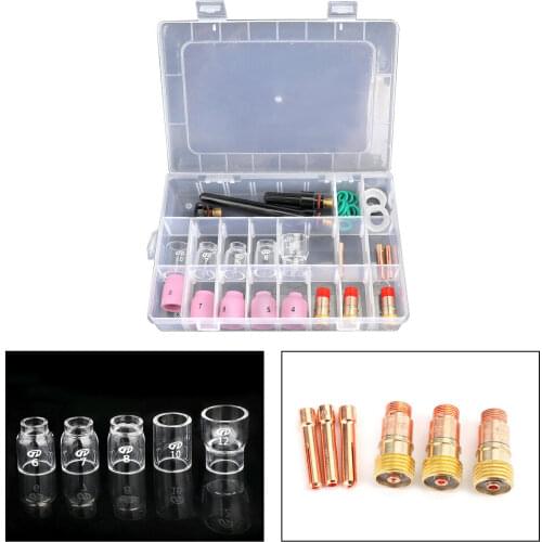 31Pcs TIG Welding Torch Pyrex Kit For WP-17/18/26 Accessories Tool Parts