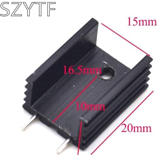 U-type package TO-220 transistor heat sink radiator 20*15*10MM black double needle